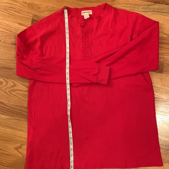 Men’s St. John’s Bay 100% Cotton Red Henley in Regular Size XL (46-48) - Picture 2 of 9